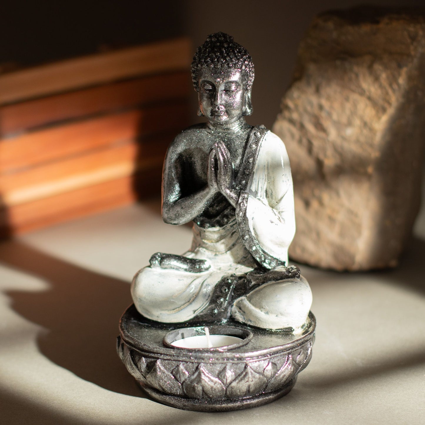 Buddha Candle Holder - White - Medium