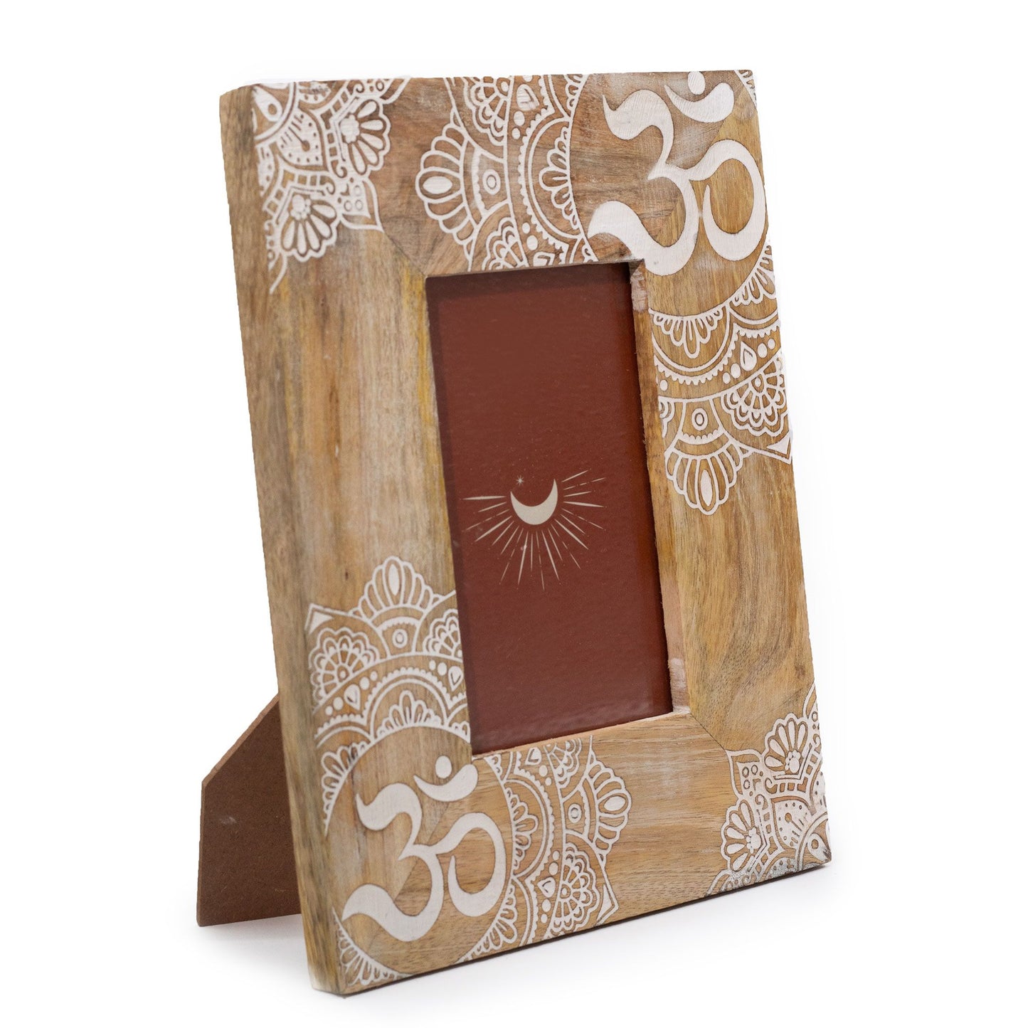 Medium Mango Wood Picture Frame (for 10x15cm) 26x20x2cm - Mandala - White
