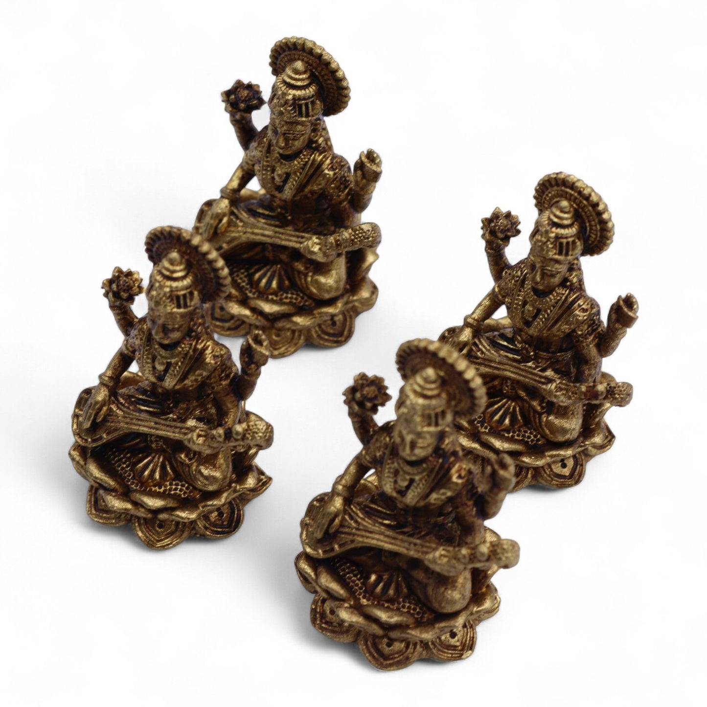Brass Miniature Gods - Sarswati (52gms) - 49mm