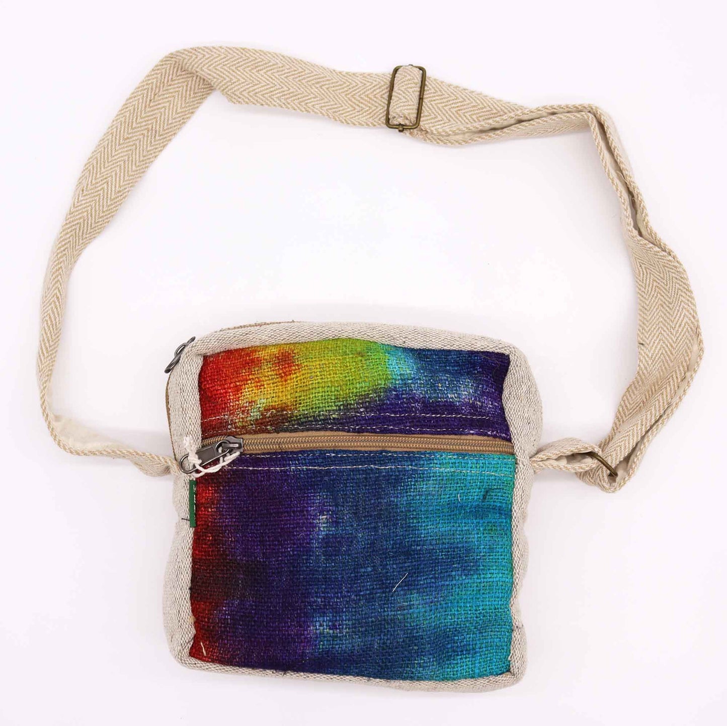 Tie-dye Hemp Messegner Bag 1 Zip