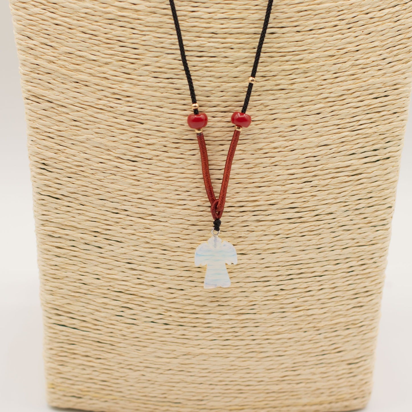 Cord Necklace Gemstone Pendant - Opalite Angel