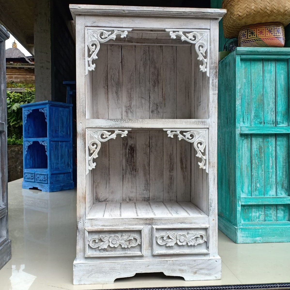 Albasia Bathroom Cabinet - White Wash