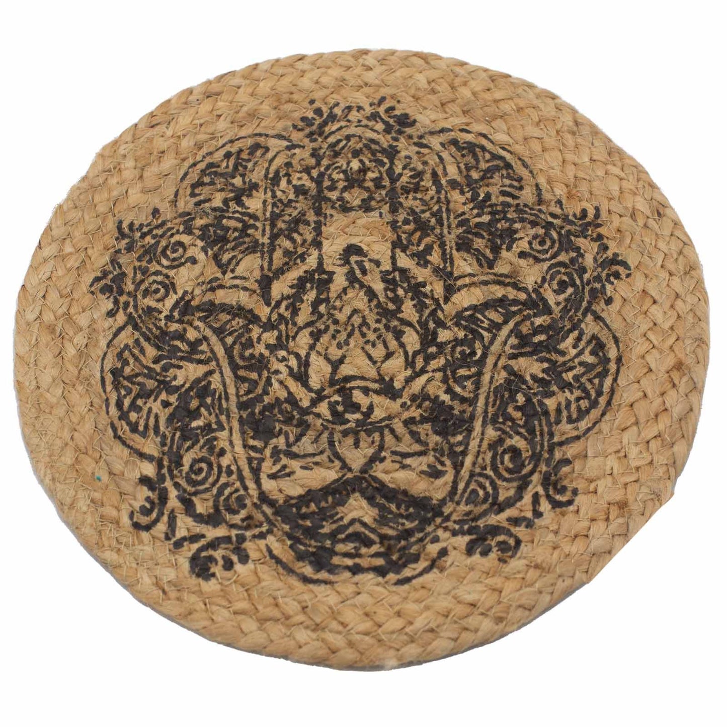 Natural Place Mat - Jute 30cm - Hamsa Print