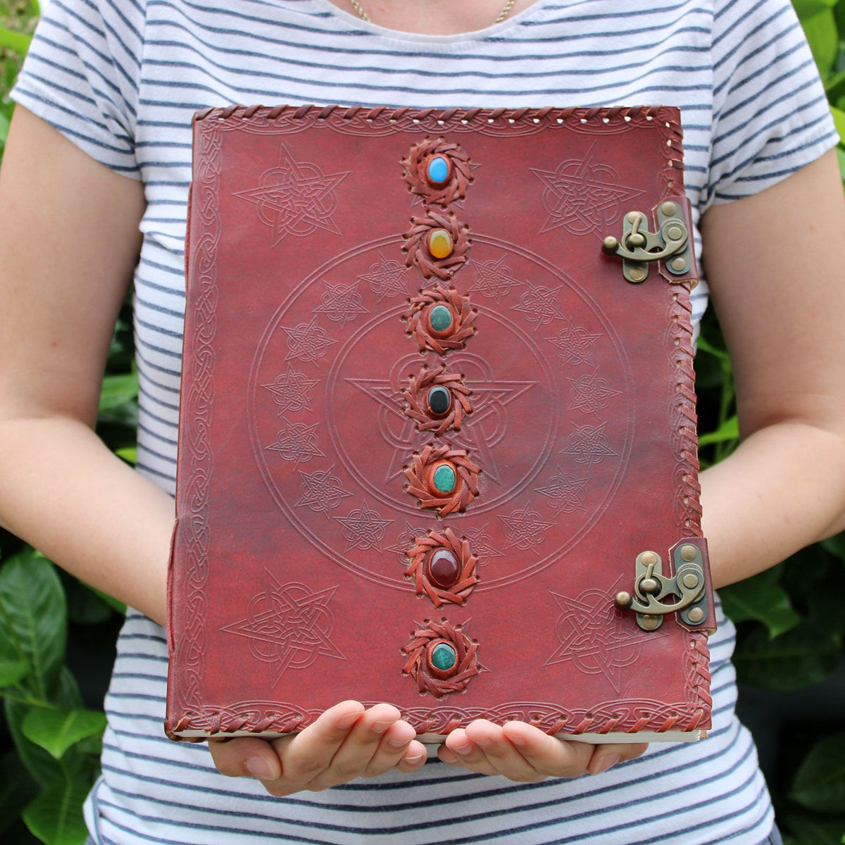 Huge 7 Chakra Leather Book (25x32.5cm - 200 pages)