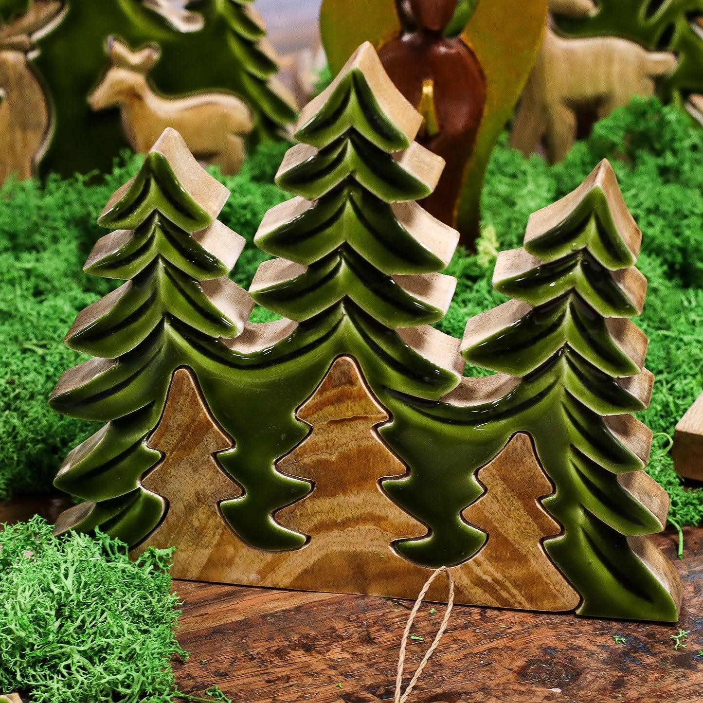 Lost in the Forrest -Three Trees 3D Wooden Decoration - 20x23cm