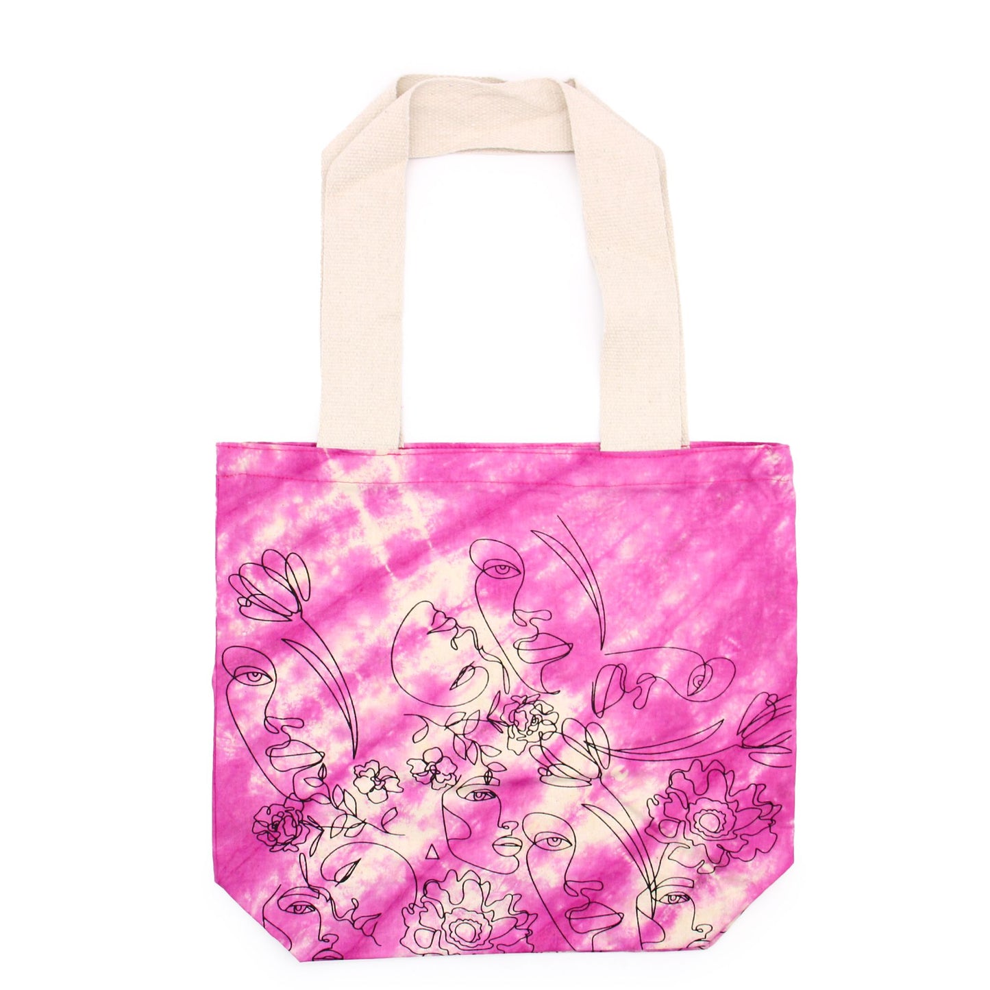 Tie-Dye Cotton Bag (6oz) - 38x42x12cm - Pretty Face - Magento - Natural Handle