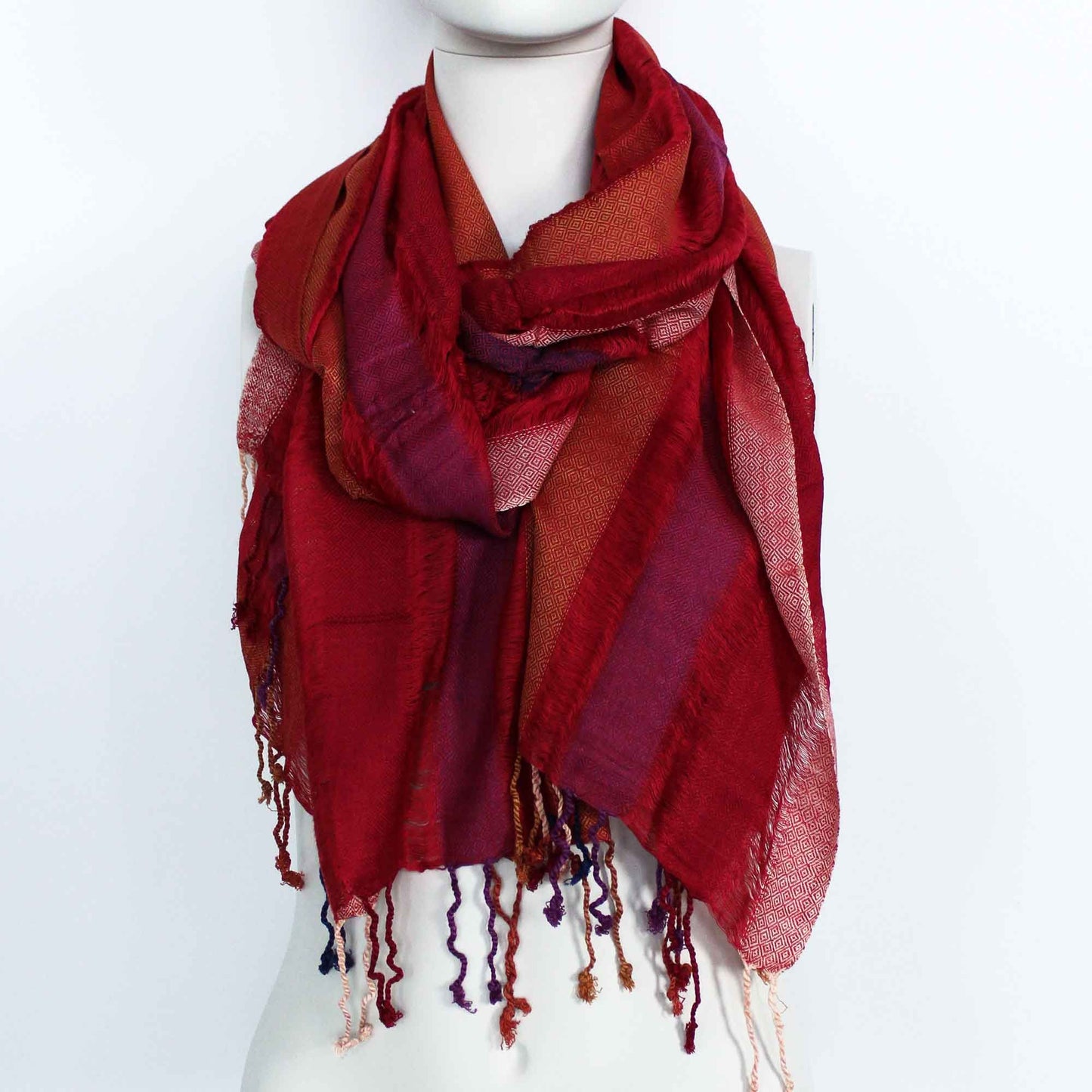 Lrg Indian Boho Scarves - 28x72in - Random Purples