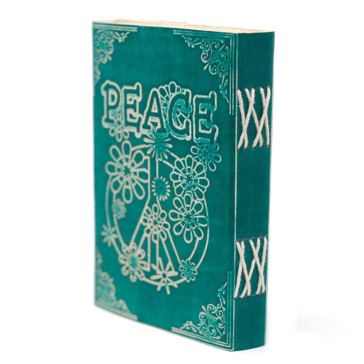 Leather Green Peace with Lock Notebook (18x13cm)
