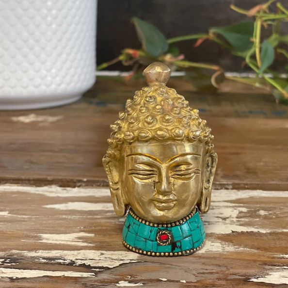 Brass Buddha Figure - Medium Head - 8 cm