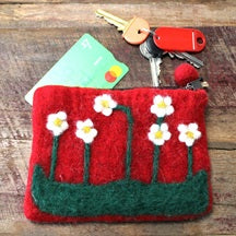 Natural Felt  Zipper Pouches