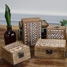 White Washed Wooden Box