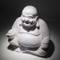 Laughing Buddha Lamp Lavender Crackle - Round Stand