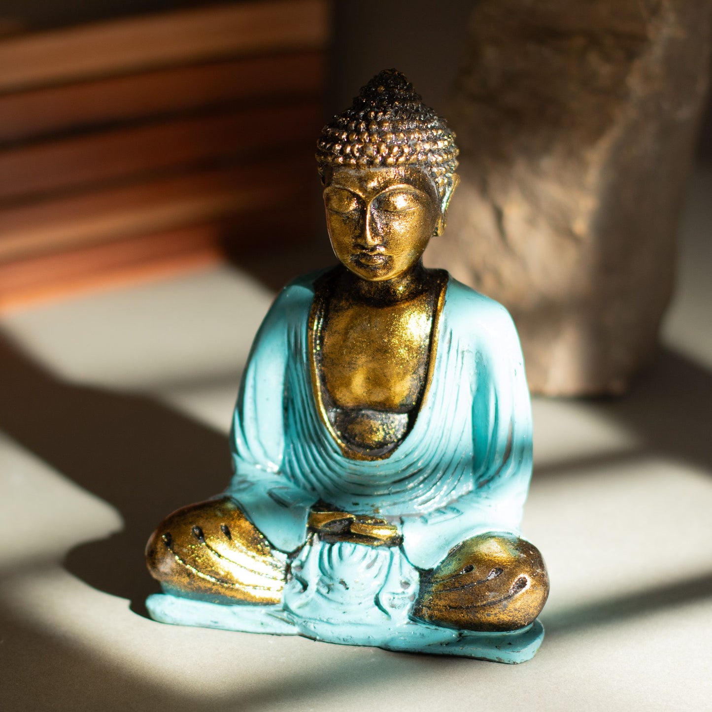 Teal & Gold Buddha - Medium