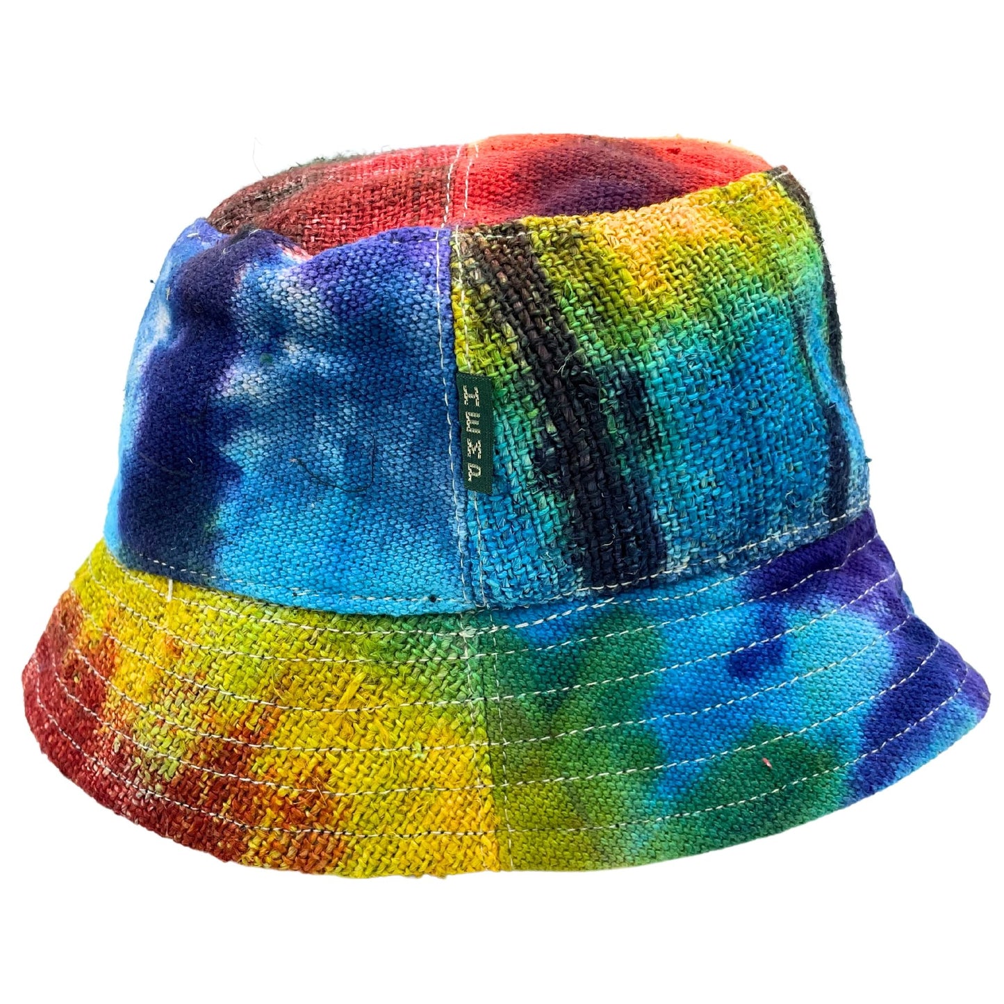 Patched Hemp & Cotton Boho Festival Hat - Tie-dye