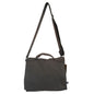Cotton Canvas Laptop Messenger Bag - Charcoal