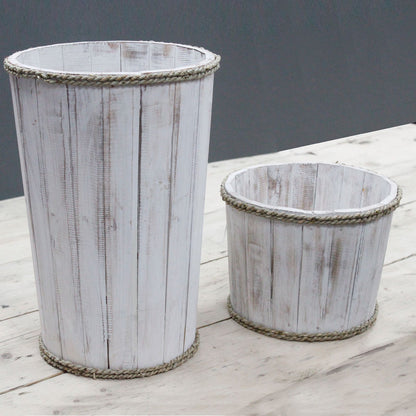 Name Large Wooden Storage Tub – Whitewash