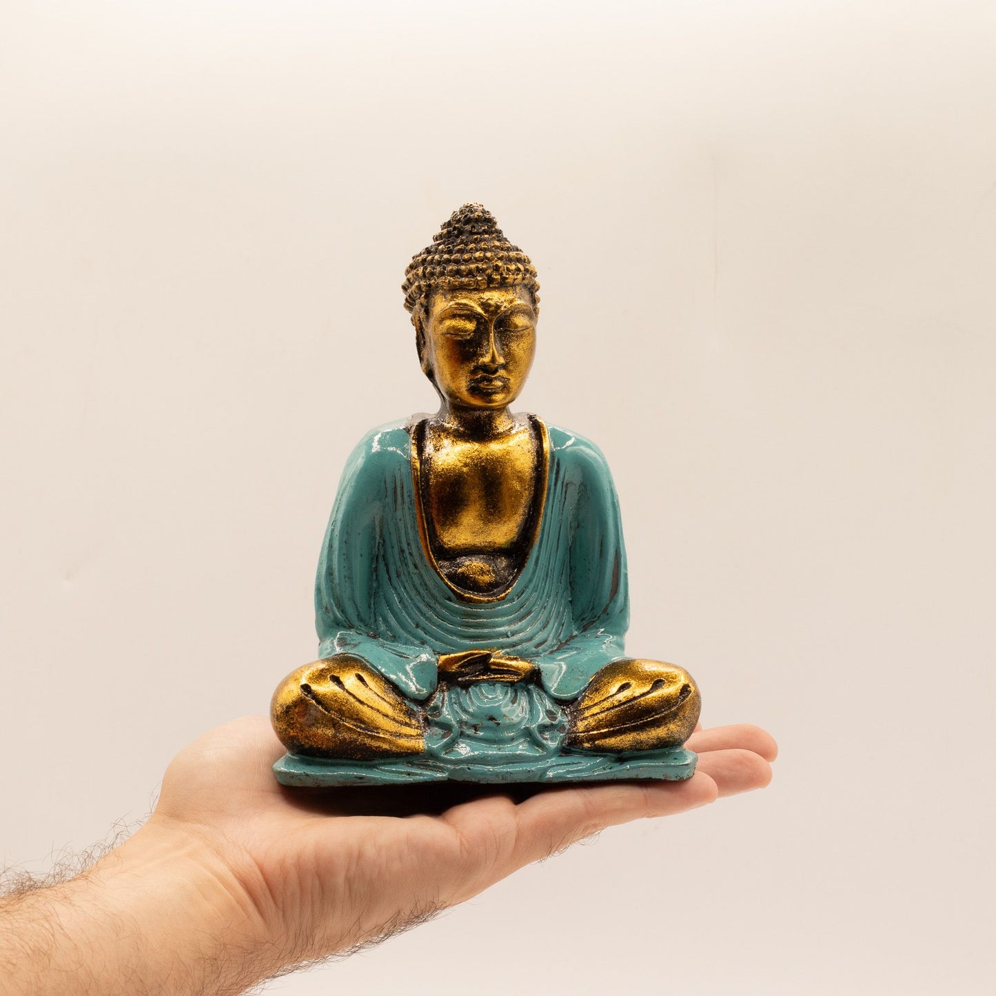 Teal & Gold Buddha - Medium