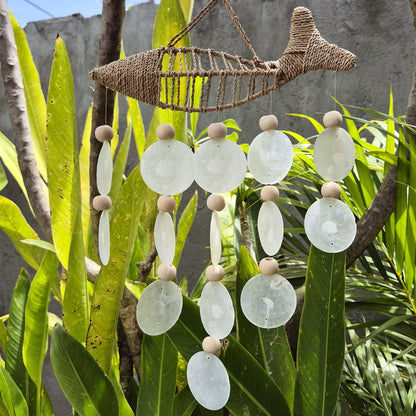 String Fish and Natural Capiz Drop