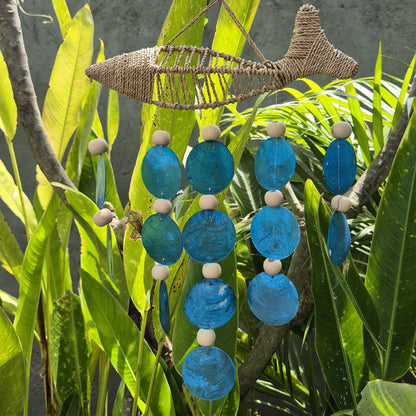 String Fish and Blue Capiz Drop