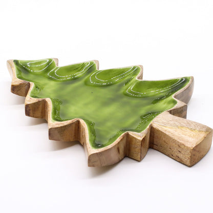 Lost in the Forrest - Enamel Tree Wooden Bowl - 25x19cm