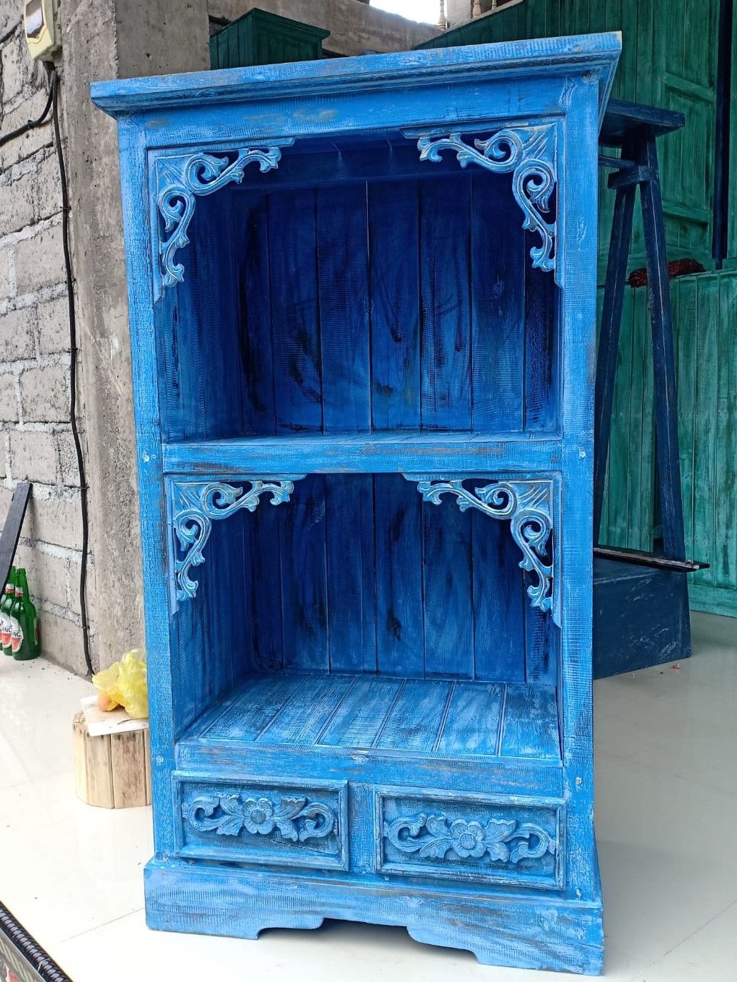 Albasia Bathroom Cabinet - Blue Wash