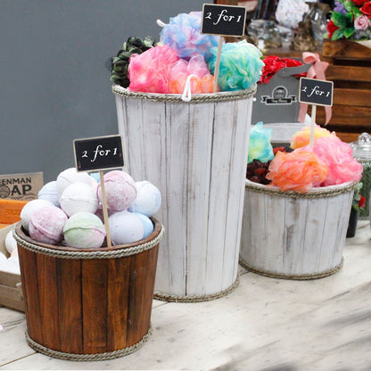 Name Large Wooden Storage Tub – Whitewash