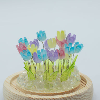 Floral Glow Garden Dome - 20 Multi Tulips - LED USB