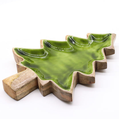 Lost in the Forrest - Enamel Tree Wooden Bowl - 25x19cm