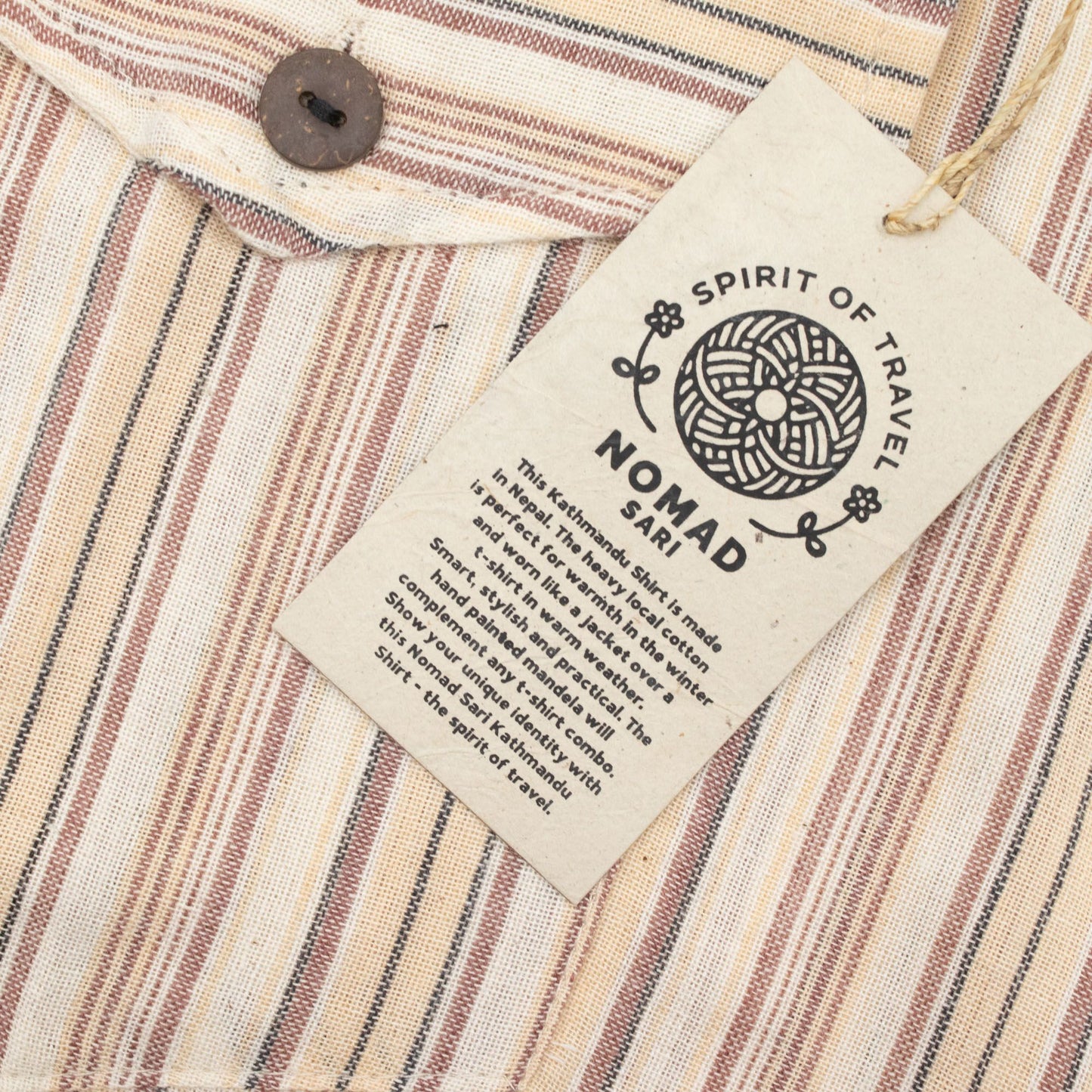 Nomad Sari Grandad Shirt - Brown Beige - Medium