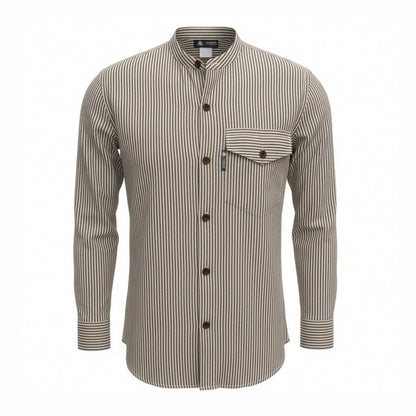 Nomad Sari Grandad Shirt - Grey Stone - Large