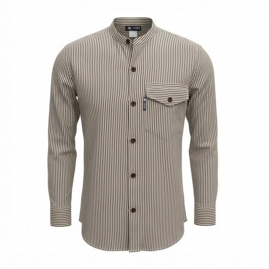 Nomad Sari Grandad Shirt - Grey Stone - Large