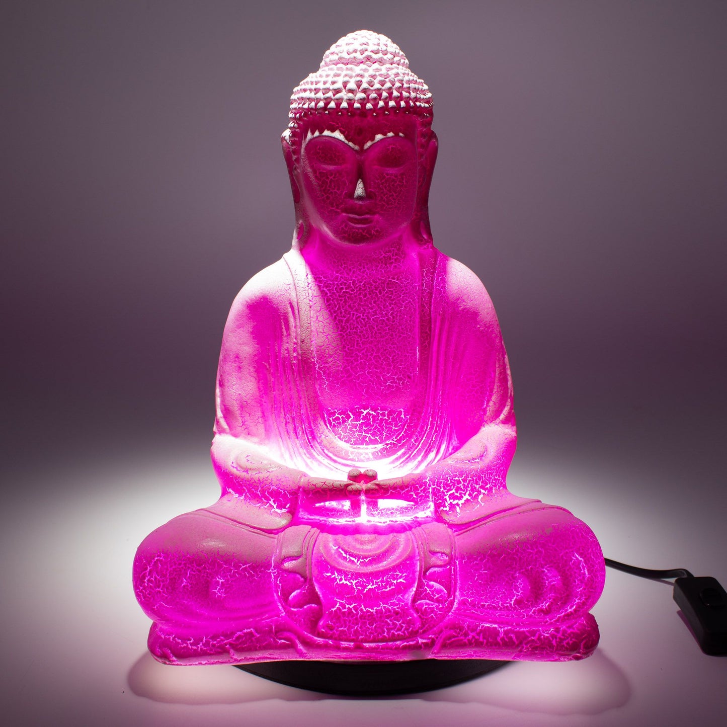 Meditation Buddha Lamp Cherry Crackle - Oval Stand