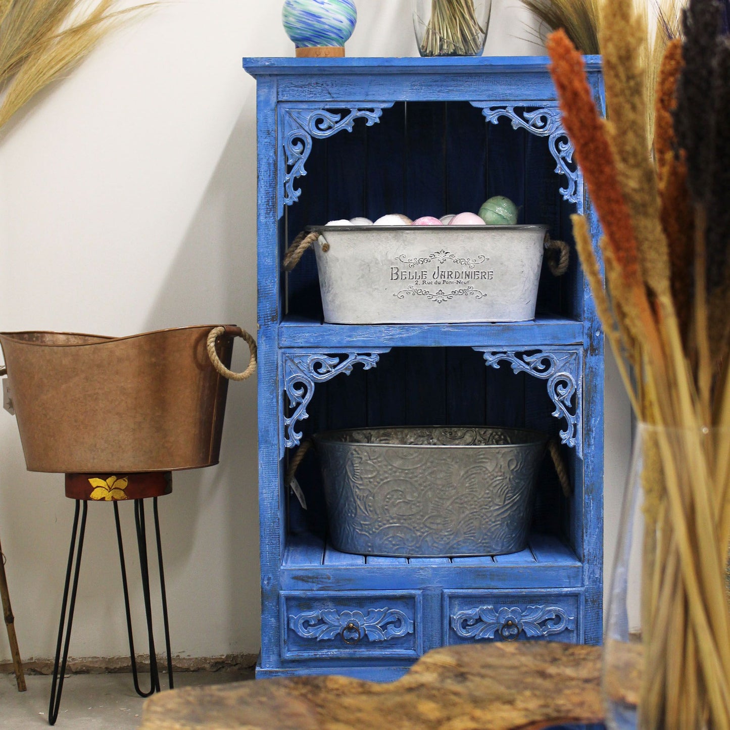Albasia Bathroom Cabinet - Blue Wash