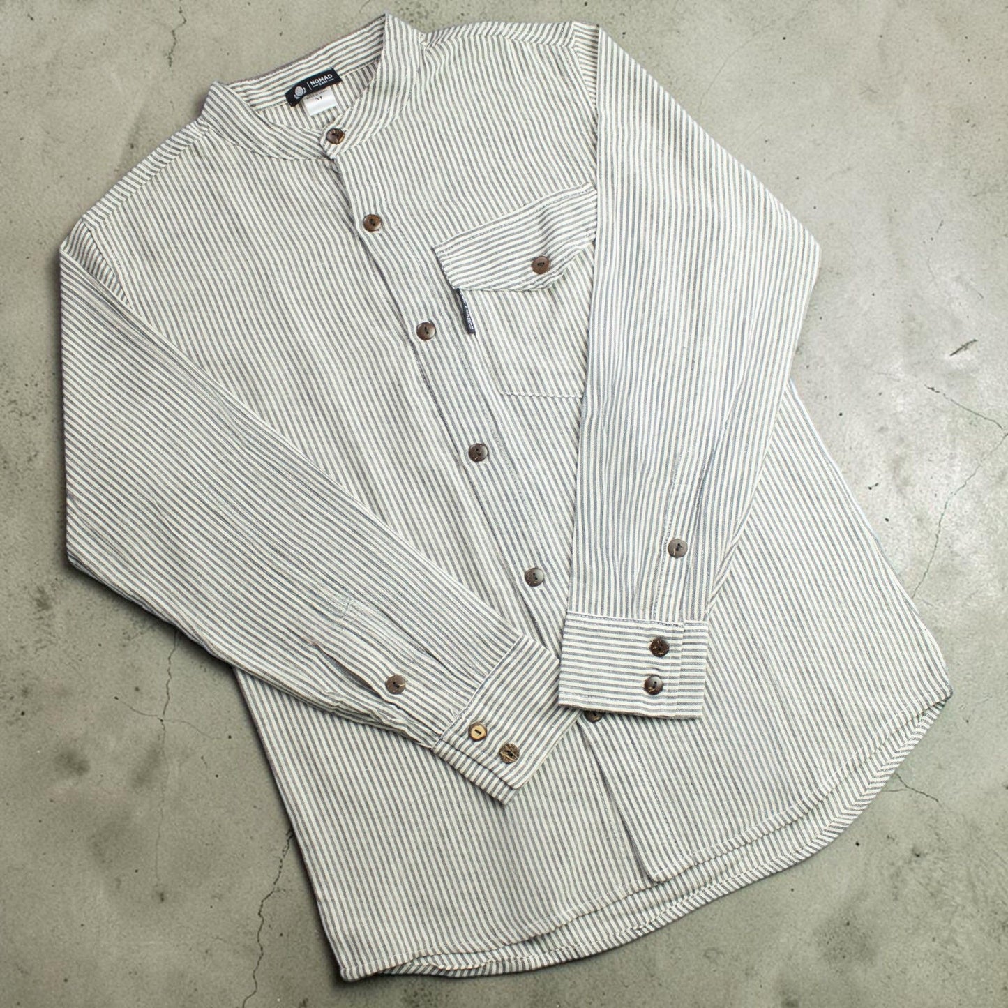 Nomad Sari Grandad Shirt - Grey Stone - Large
