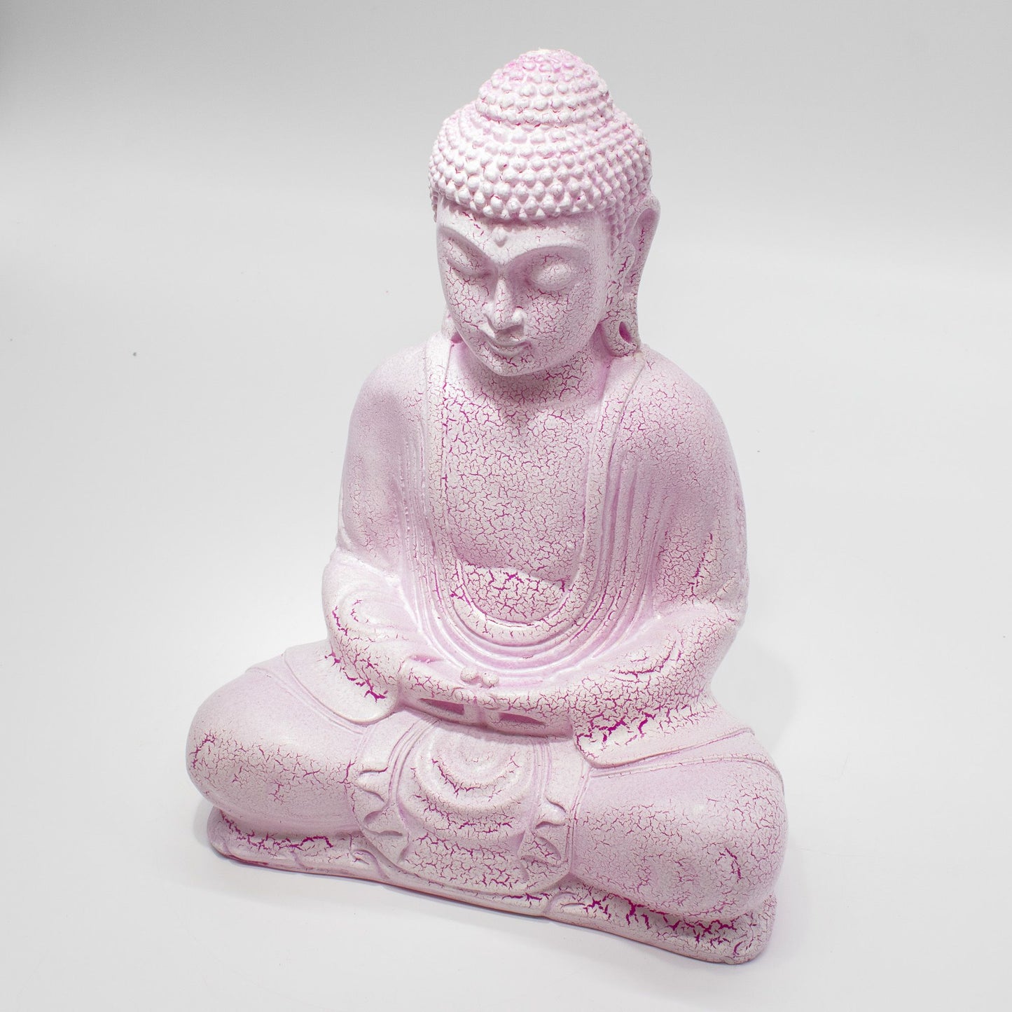 Meditation Buddha Lamp Cherry Crackle - Oval Stand