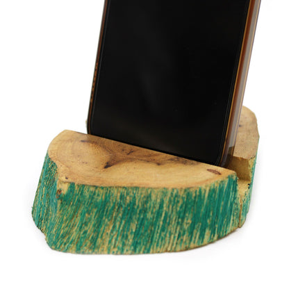 Large Gamal Wood Phone Holder - Greenwash