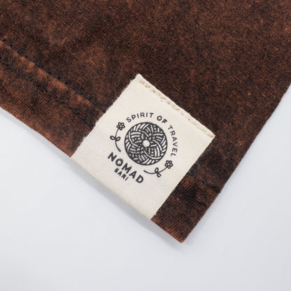 Nomad Sari Stonewashed Cotton T-Shirt - Sun & Zodiac - Brown - Medium