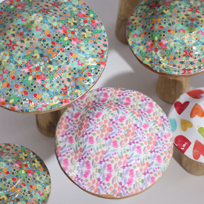 Small Enamelled Mushroom - 10cm - Pretty Floral