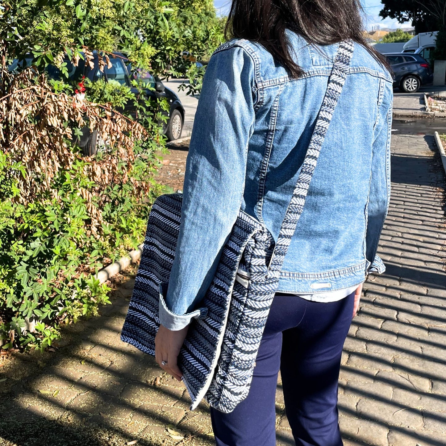 Soft Banjar Laptop Bag - Blue Stripes