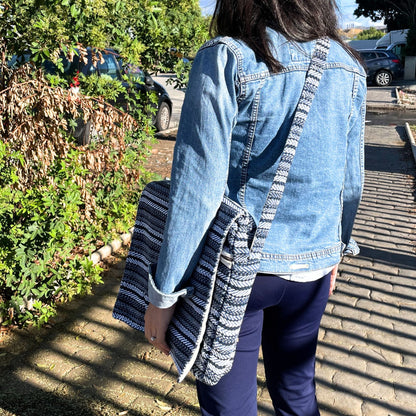 Soft Banjar Laptop Bag - Blue Stripes
