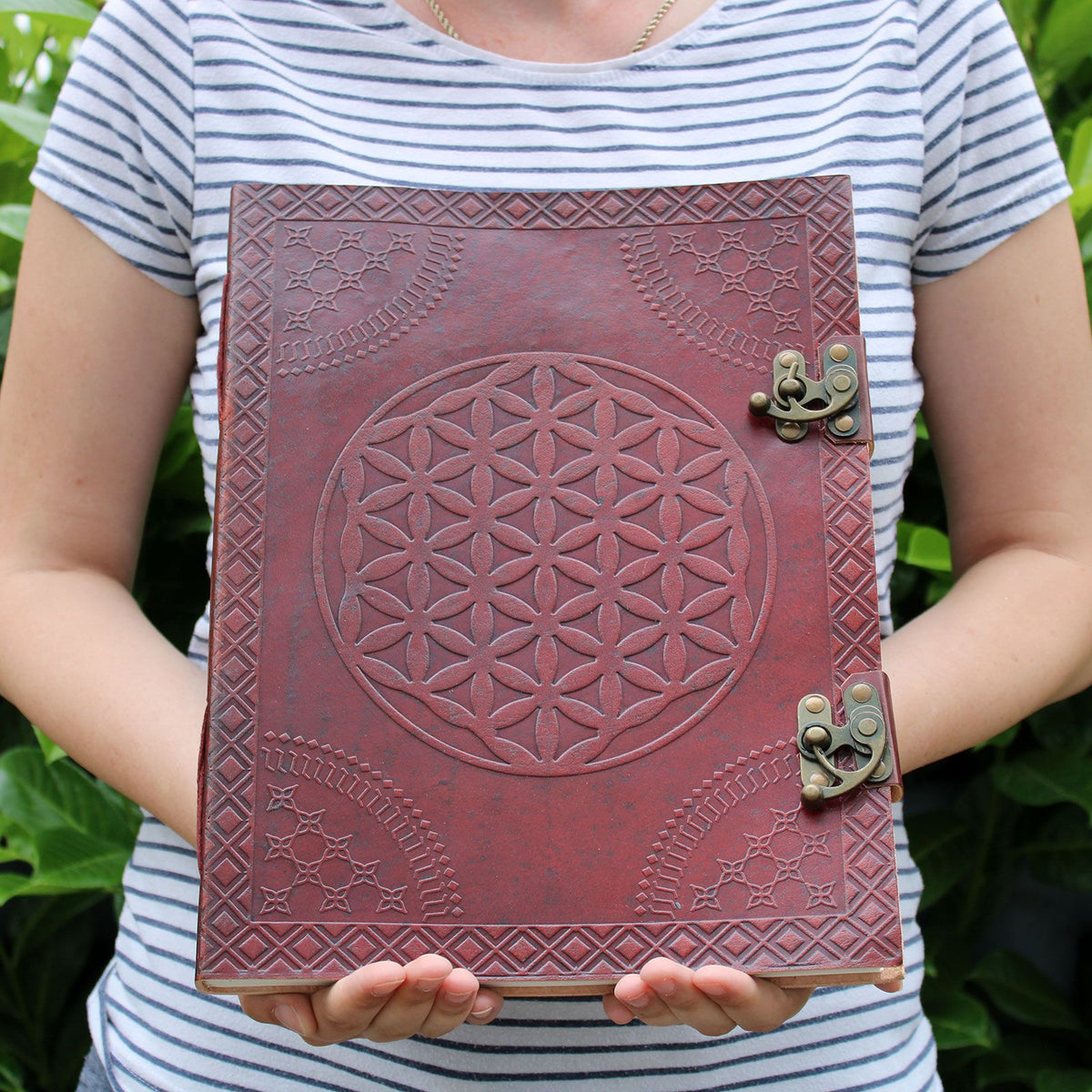Huge Flower of Life Leather Book (25x32.5cm - 200 pages)