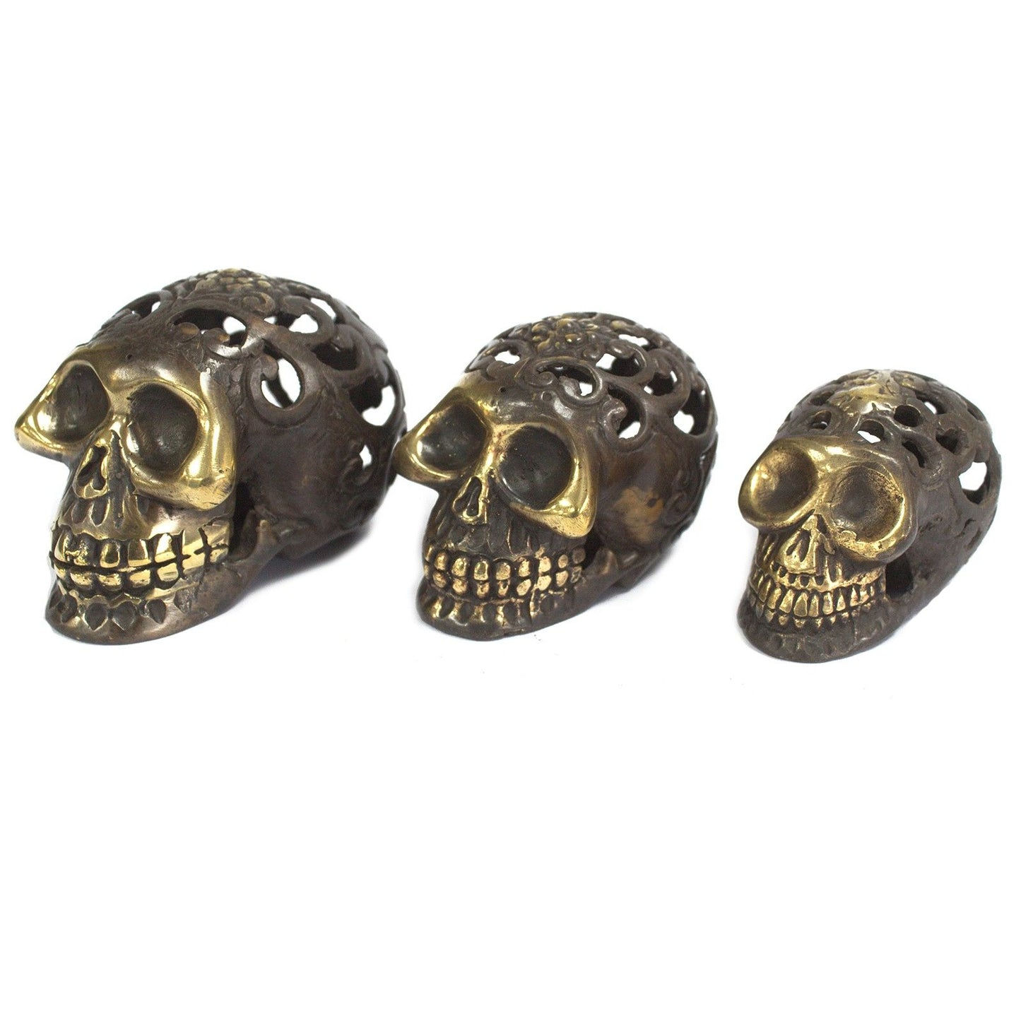 Vintage Brass Skull - Large