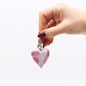Small Decor Wood Heart - Pink Abstract
