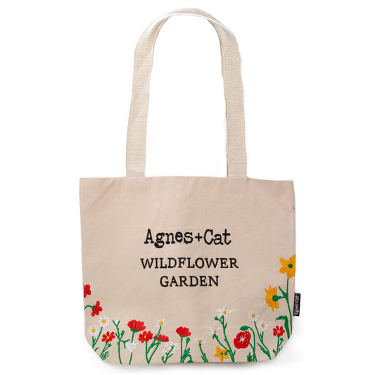 Agnes + Cat Wildflower Garden with Red Flowers