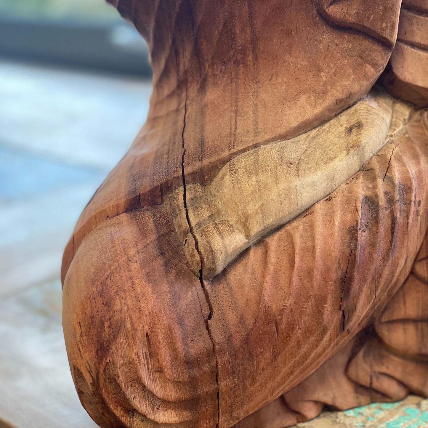 Hand Carved Buddha Statue - 40cm Hand Down