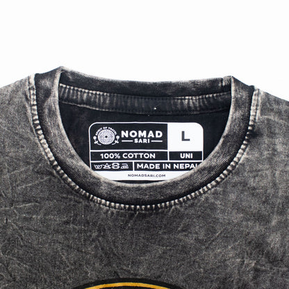 Nomad Sari Stonewashed Cotton T-Shirt - Rebel - Charcoal - Large