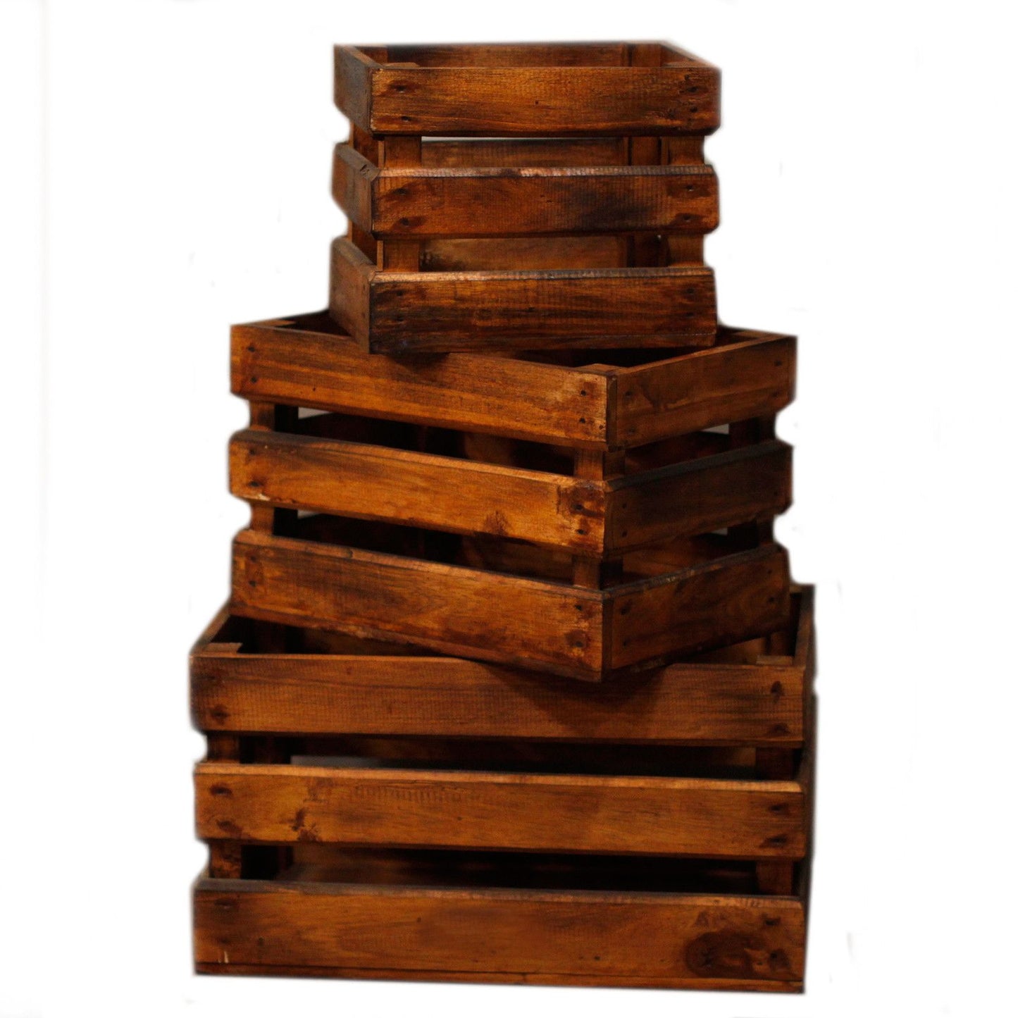 Wooden Storage Crates – Brown (Set of 3)