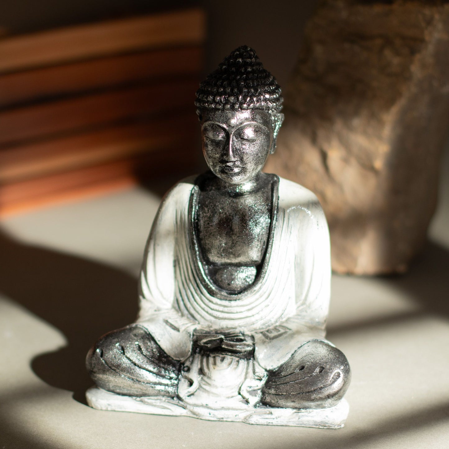 White & Grey Buddha - Medium