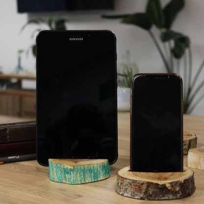 Large Gamal Wood Phone Holder - Greenwash
