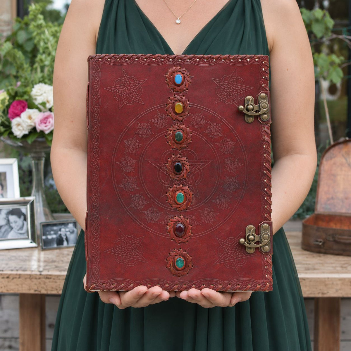 Huge 7 Chakra Leather Book (25x32.5cm - 200 pages)